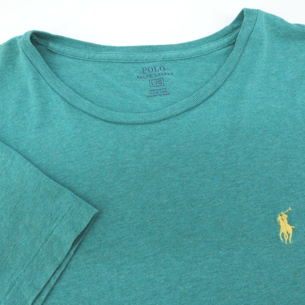 Polo Ralph Lauren Mens T-Shirt Large Green Short Sleeve Pony Logo Casual Top